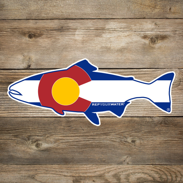 Colorado Flag Bass Fish, High Quality Vinyl Stickers